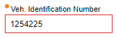 Vehicle Identification Number field with red outline.